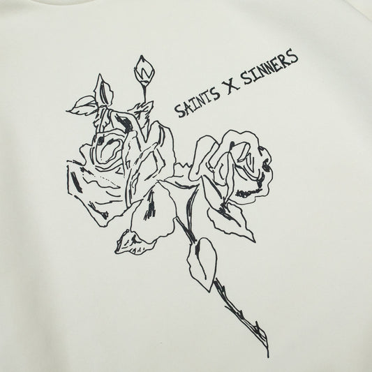 "ROSE SKETCH" CREWNECK SWEATSHIRT